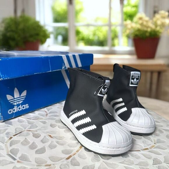 Adidas Superstar 360 Rain I Toddler Infant Kids 5K Black White Waterproof Slip-O - Picture 6 of 13
